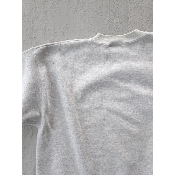 Vintage 90s Lee Heavyweight Plaid Logo Grey Crewneck Sweatshirt USA Made L - Picture 9 of 12